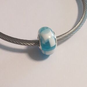 Silver Blue and White Charm‎ for Pandora Style Bracelet